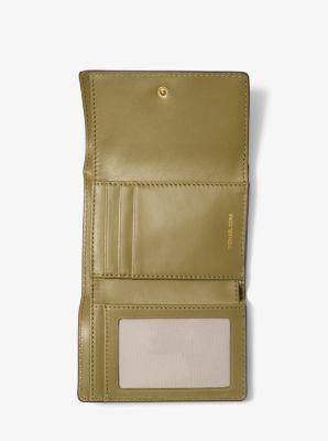 Michael Kors Bryant Medium Pebbled Leather Wallet in Green