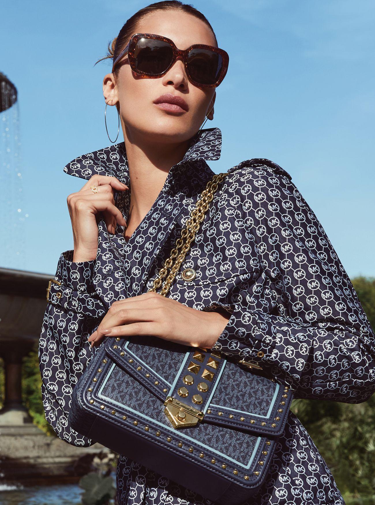 Soho Large Studded Logo Shoulder Bag