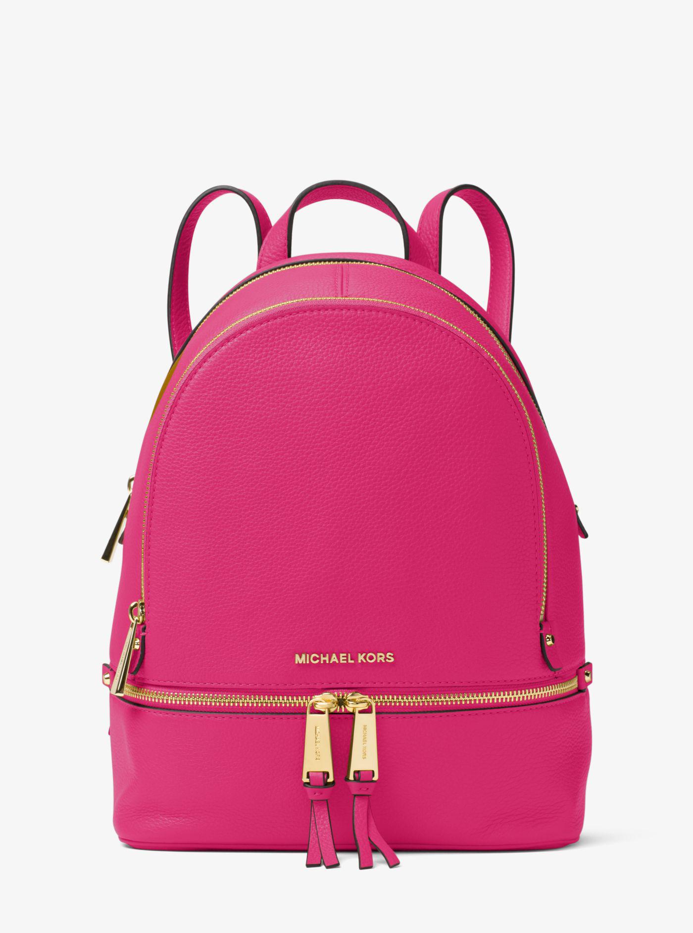 Michael Kors Rhea Medium Leather Backpack in Ultra Pink (Pink) - Lyst