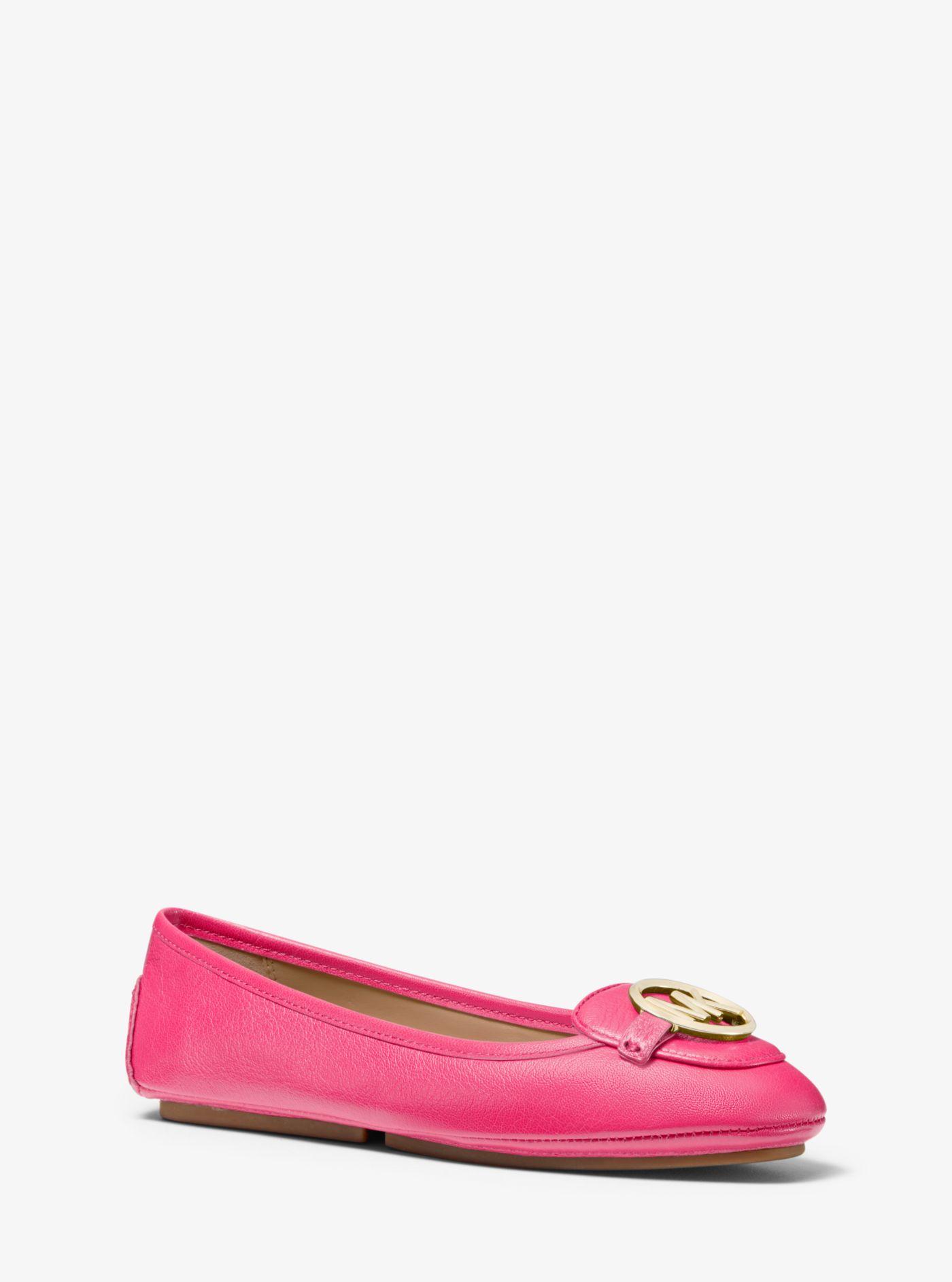 Michael Kors Lillie Leather Moccasin in Pink | Lyst