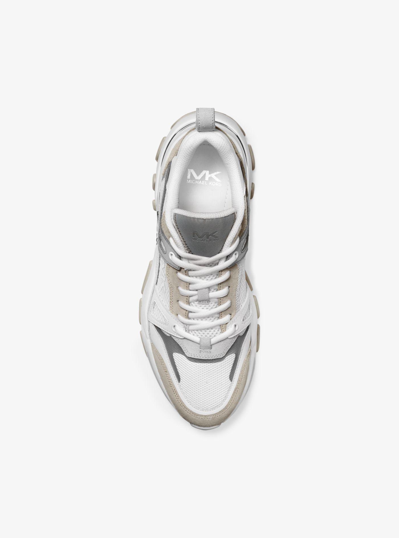 Michael Kors Nick Leather Suede And Mesh Trainer in White for Men | Lyst