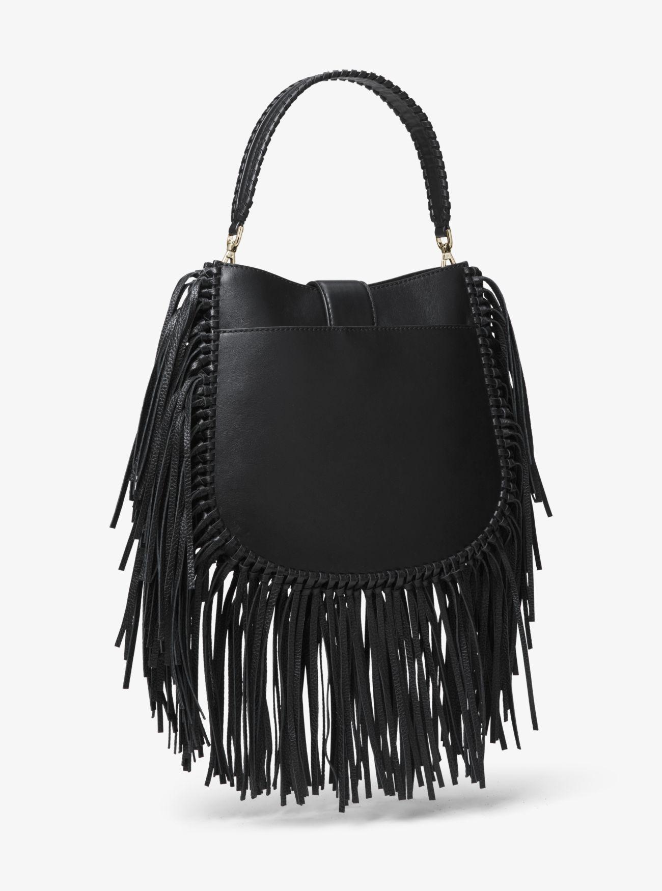 lillie medium fringed leather shoulder bag