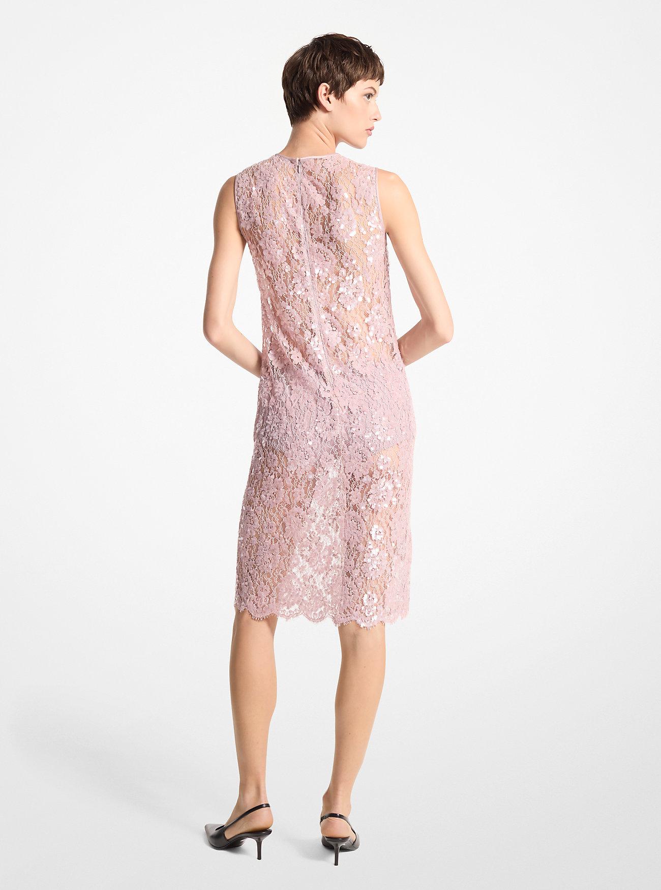 Michael Kors Lace Silk-Lined Sheath Dress in Pink Lyst UK