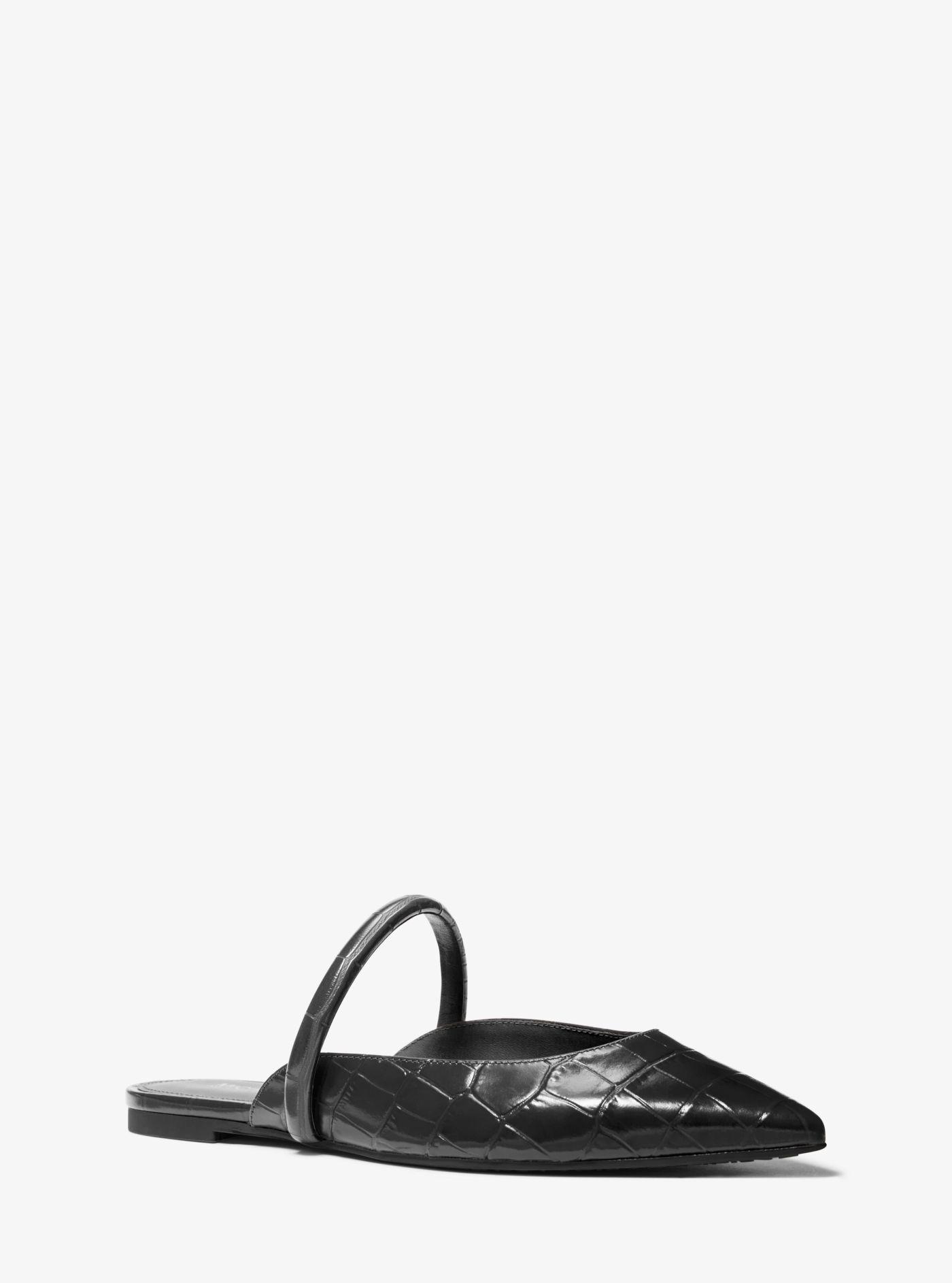 michael michael kors haskell crocodile embossed leather combat boot