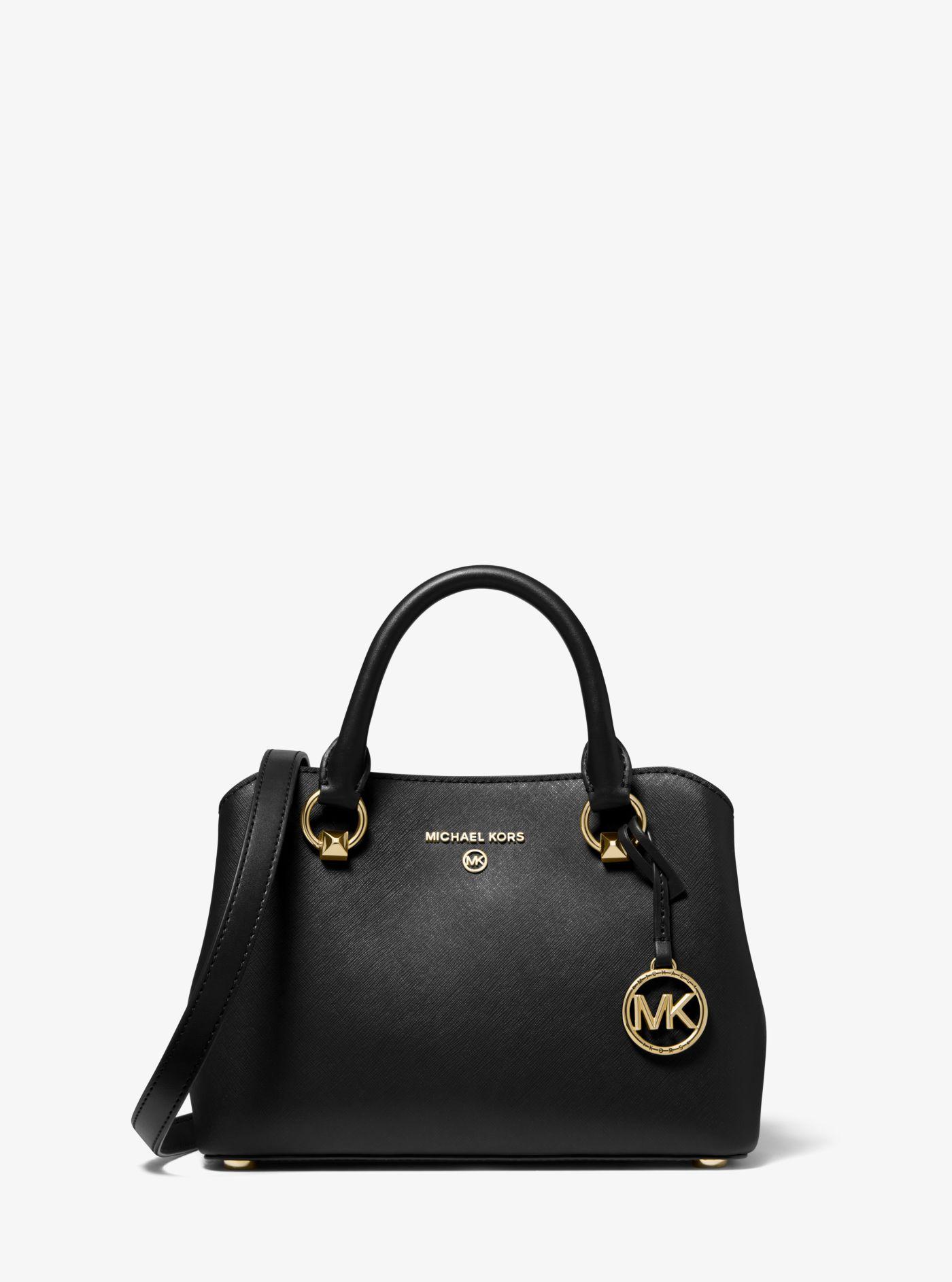 Michael Kors Edith Small Saffiano Leather Satchel in Black | Lyst