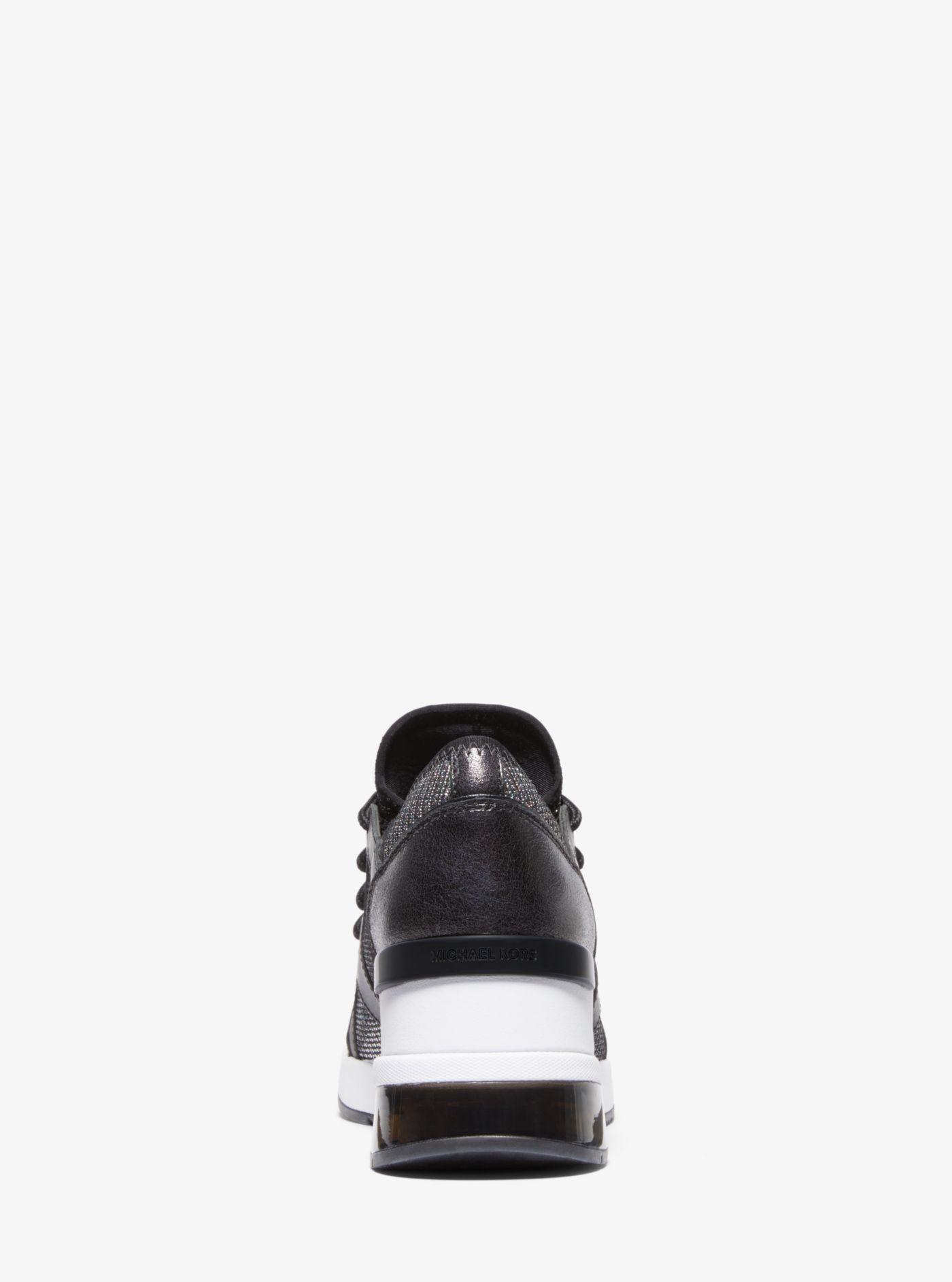 michael michael kors liv glitter and rhinestone trainers