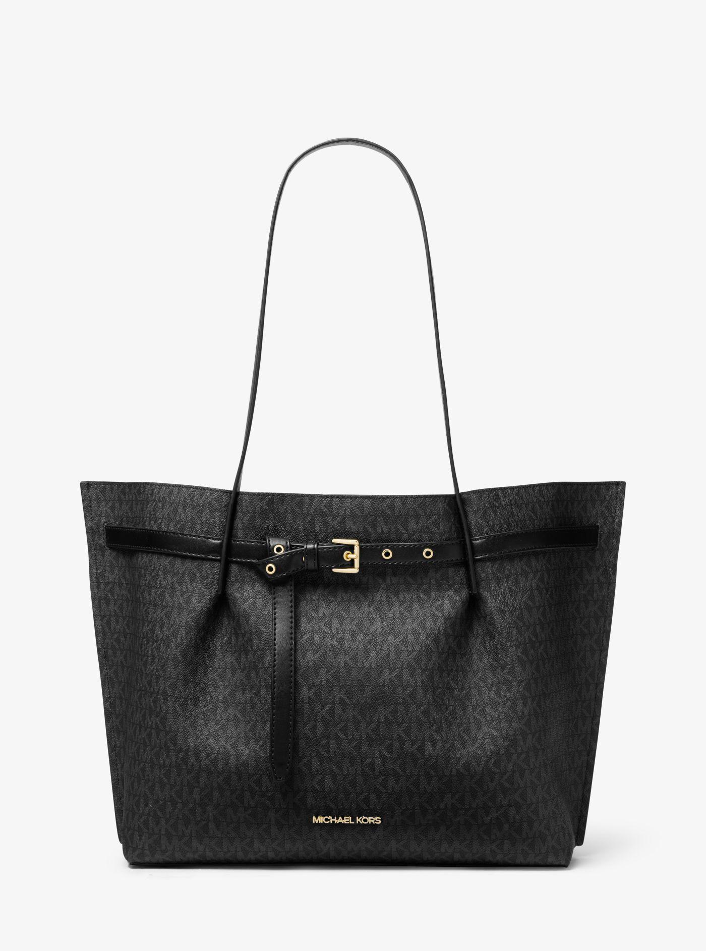 Michael Kors Emilia Large Logo Tote Bag in Black | Lyst Canada