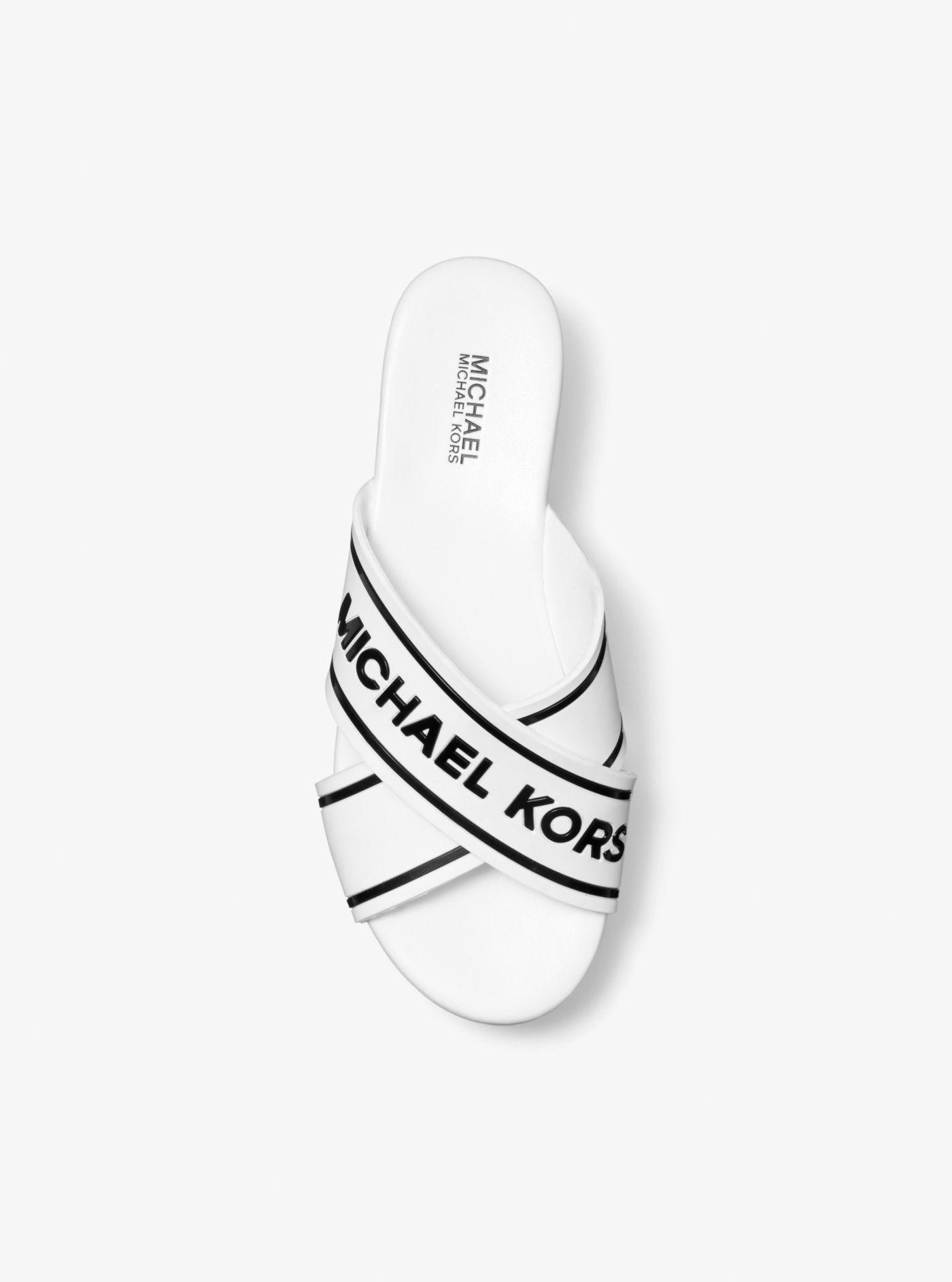 michael kors demi logo tape slide sandal