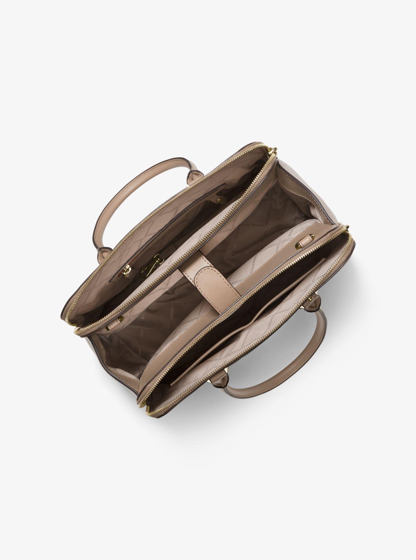 houston medium crossgrain leather satchel
