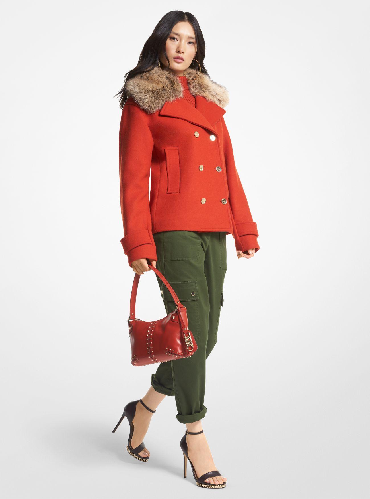 Michael kors red wool coat cheap