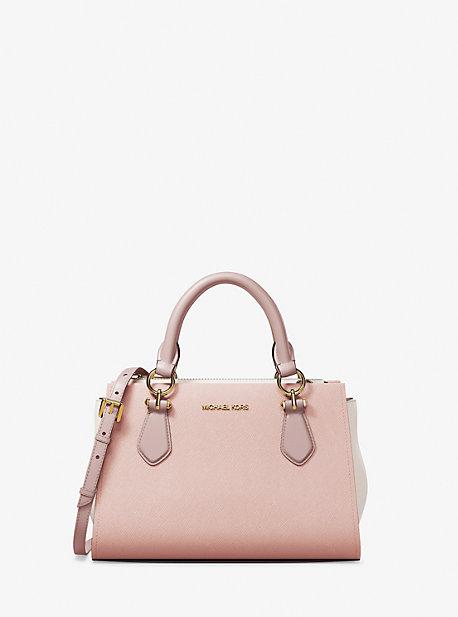 Michael Kors Marilyn Small Color-Block Saffiano Leather Messenger