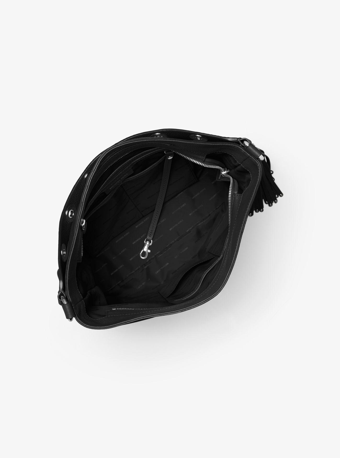 Michael Kors Brooklyn Large Leather Shoulder Bag in Black - Lyst