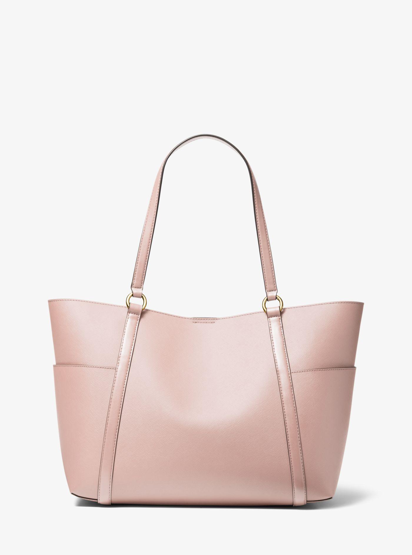 Michael Kors Sullivan Large Saffiano Leather Top-zip Tote Bag in Pink | Lyst