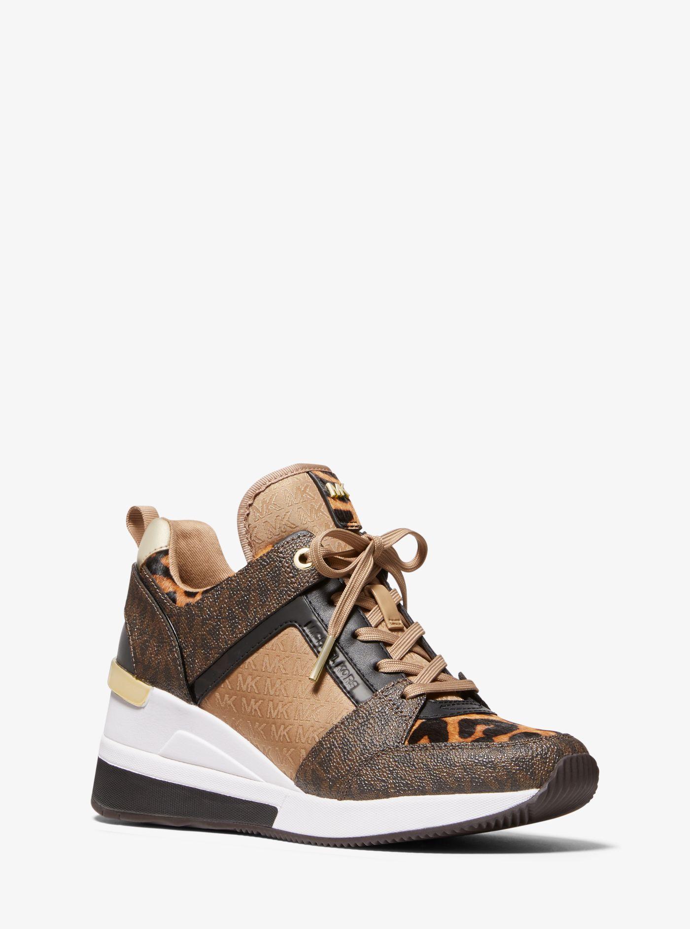 georgie leather and calf hair trainer