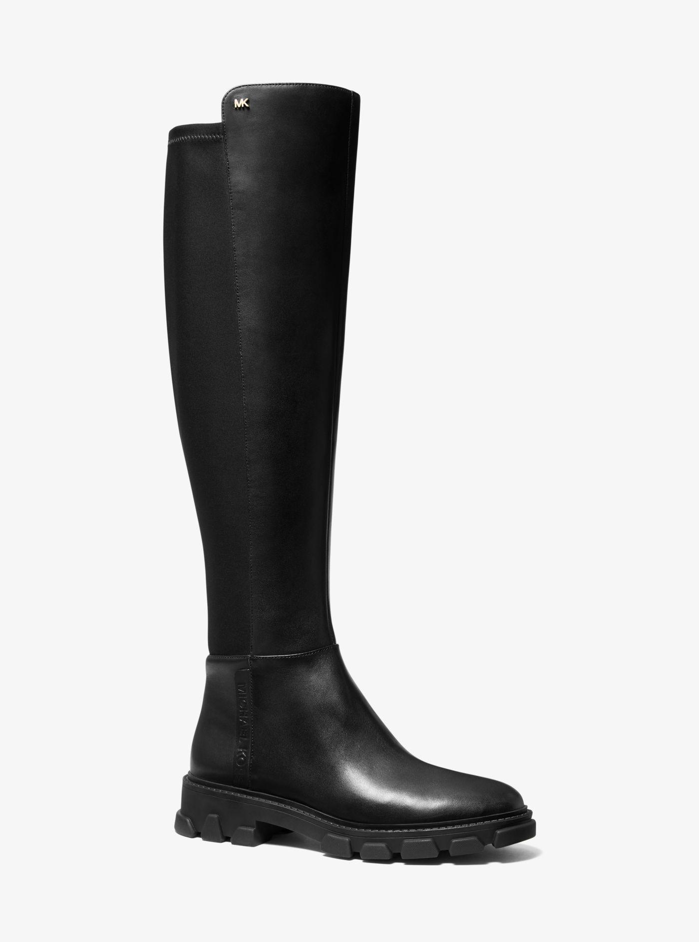 Michael Kors Ridley Leather Boot in Black | Lyst