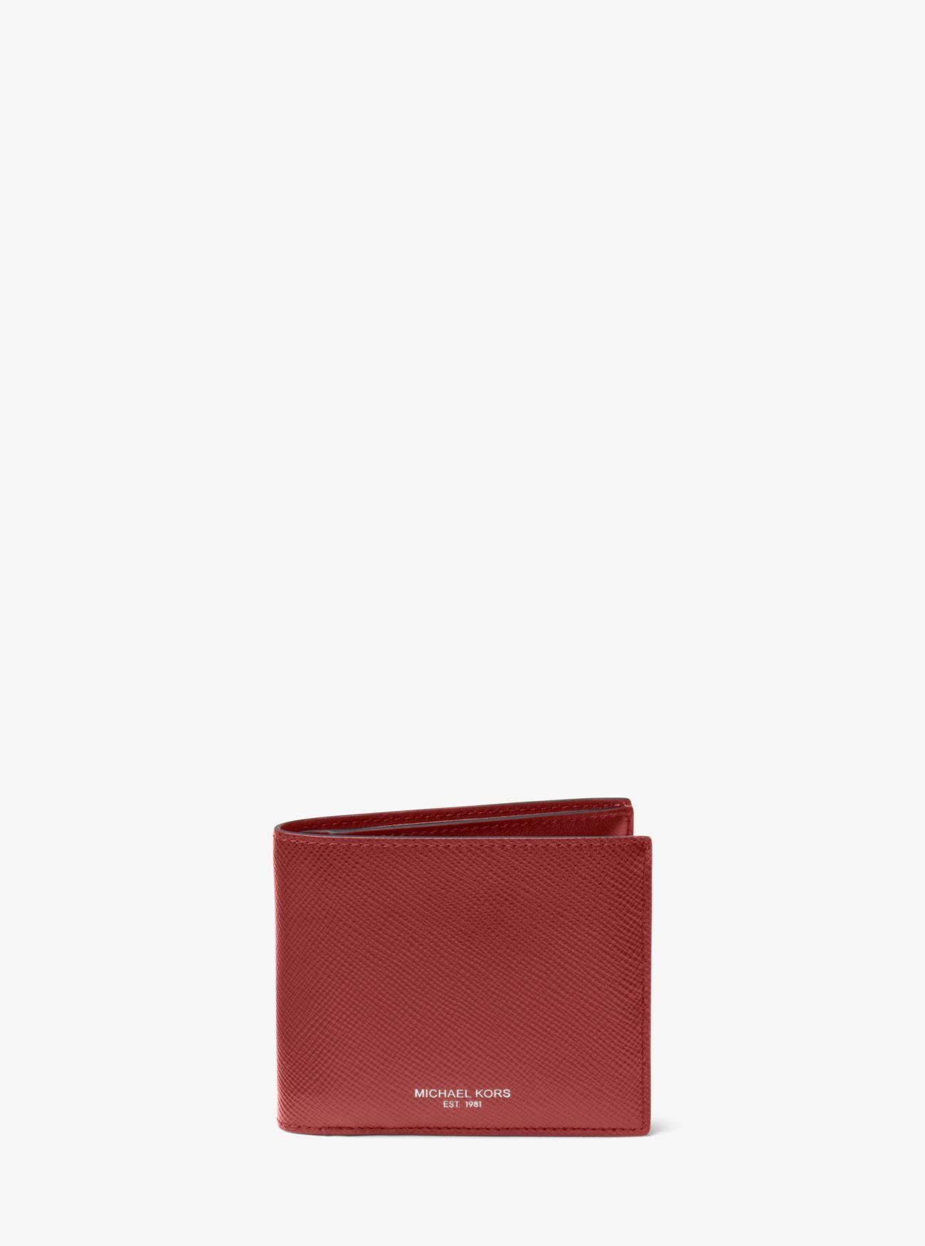 Lyst - Michael Kors Harrison Crossgrain Leather Billfold Wallet With ...