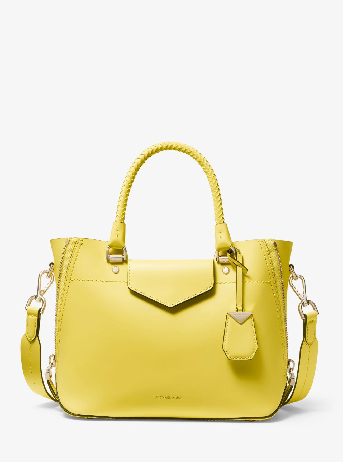 Michael Kors Blakely Leather Satchel in Yellow - Lyst