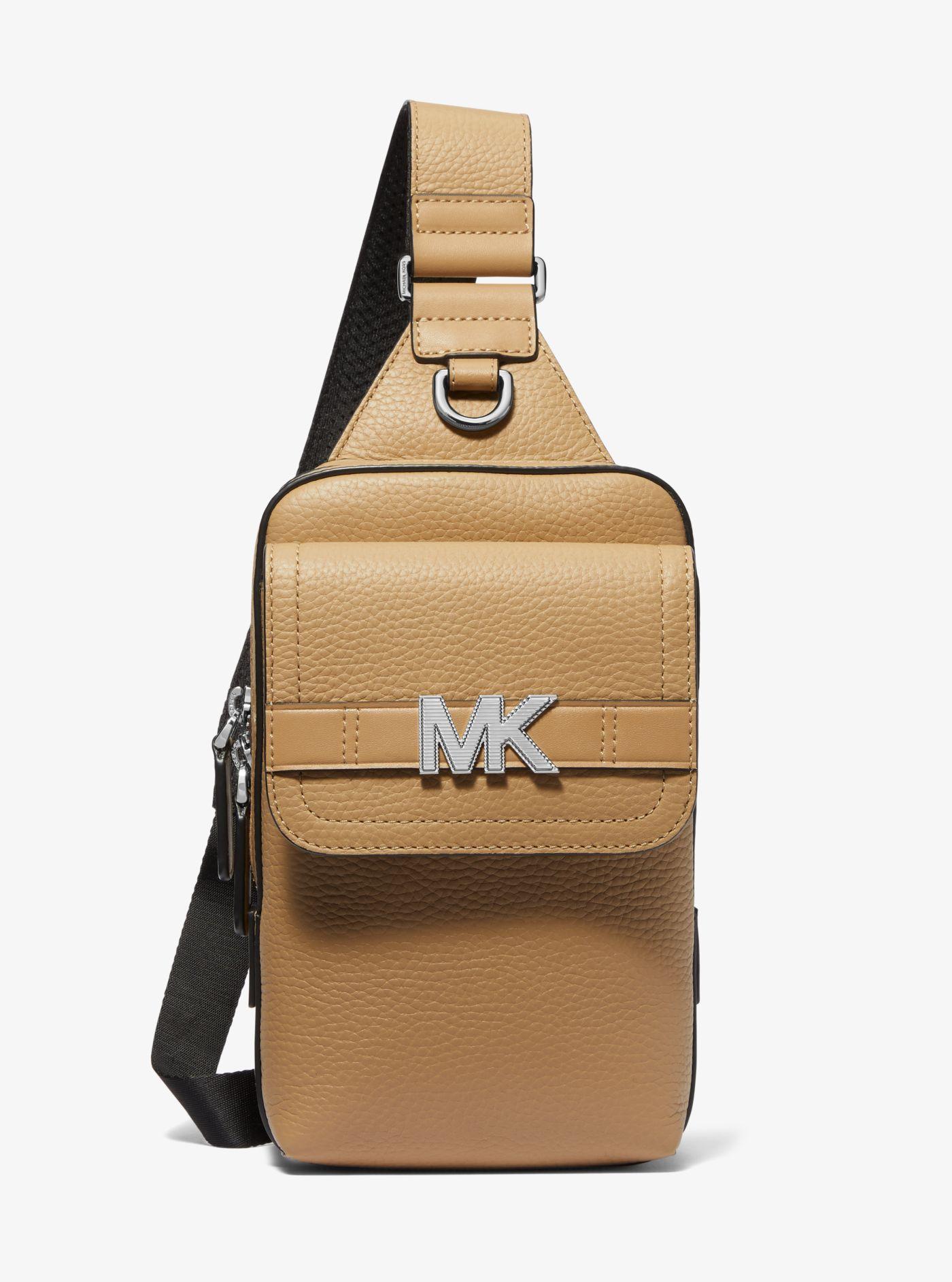 Michael Kors Hudson Pebbled Leather Sling Pack in Natural for Men Lyst