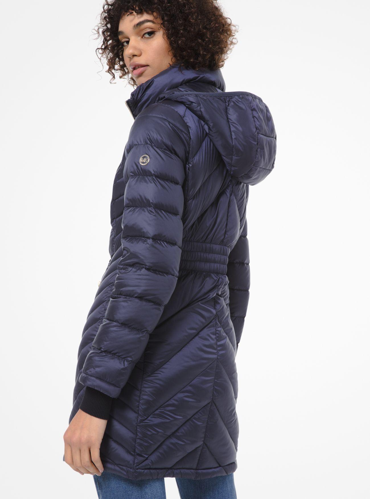 Michael Kors Synthetic Quilted Nylon Packable Puffer Coat in Blue 