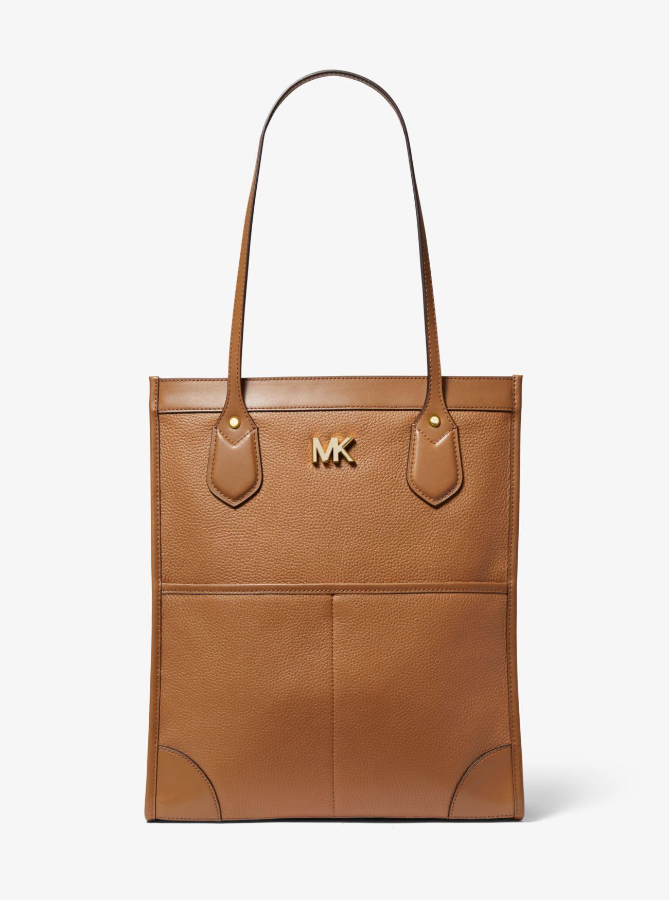 Michael Kors Bay Large Pebbled Leather Tote Bag in Brown - Lyst