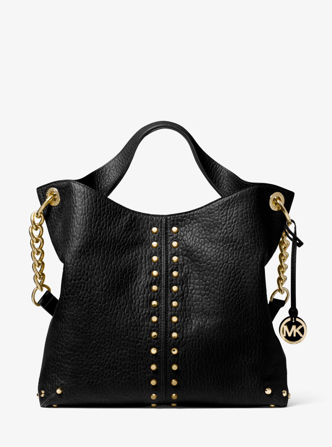 michael kors astor pebbled leather shoulder bag