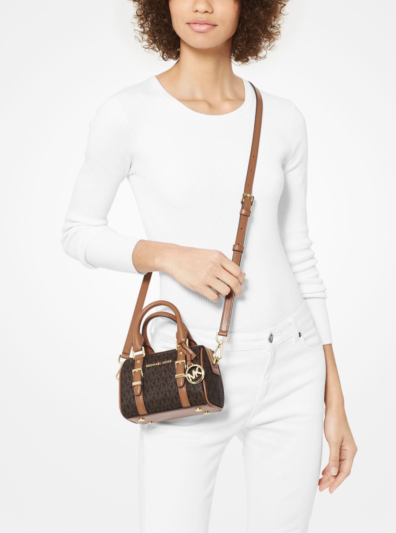 Michael Kors Leather Bedford Legacy Extra Small Duffle Crossbody Brown ...