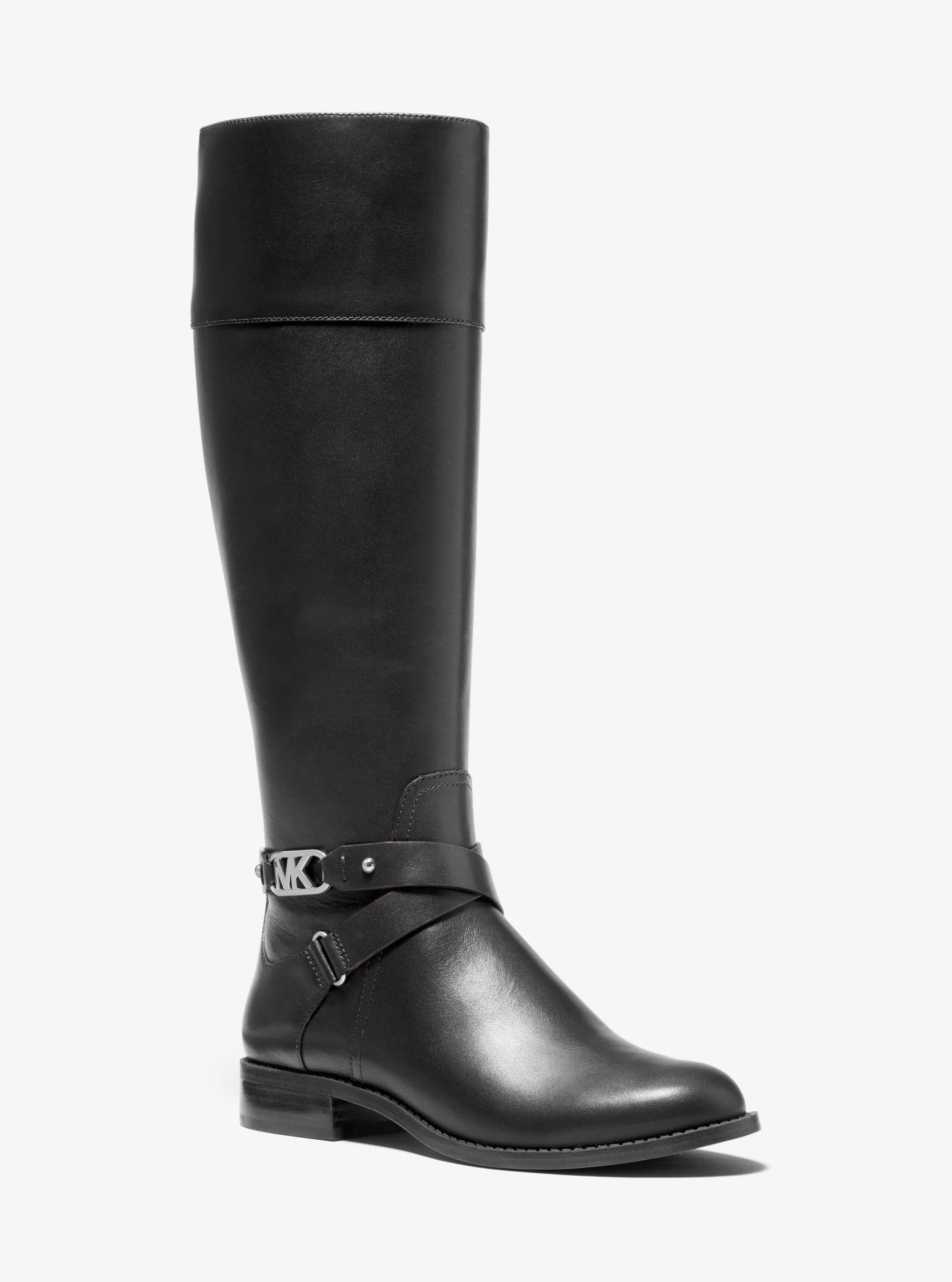 Michael Kors Kincaid Leather Riding Boot in Black | Lyst