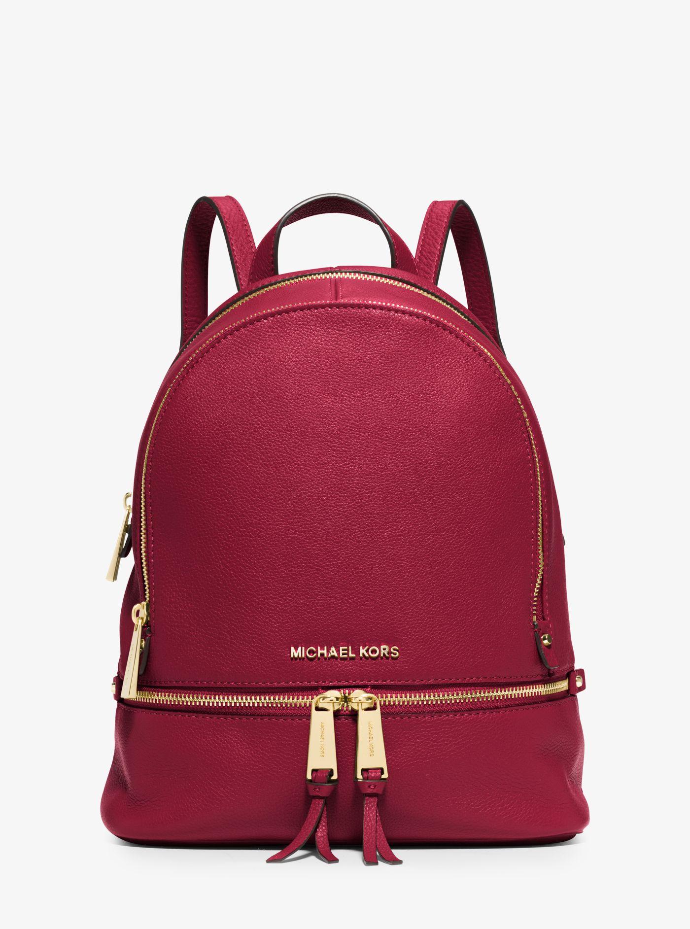 MICHAEL Michael Kors Rhea Small Leather Backpack in Brown | Lyst