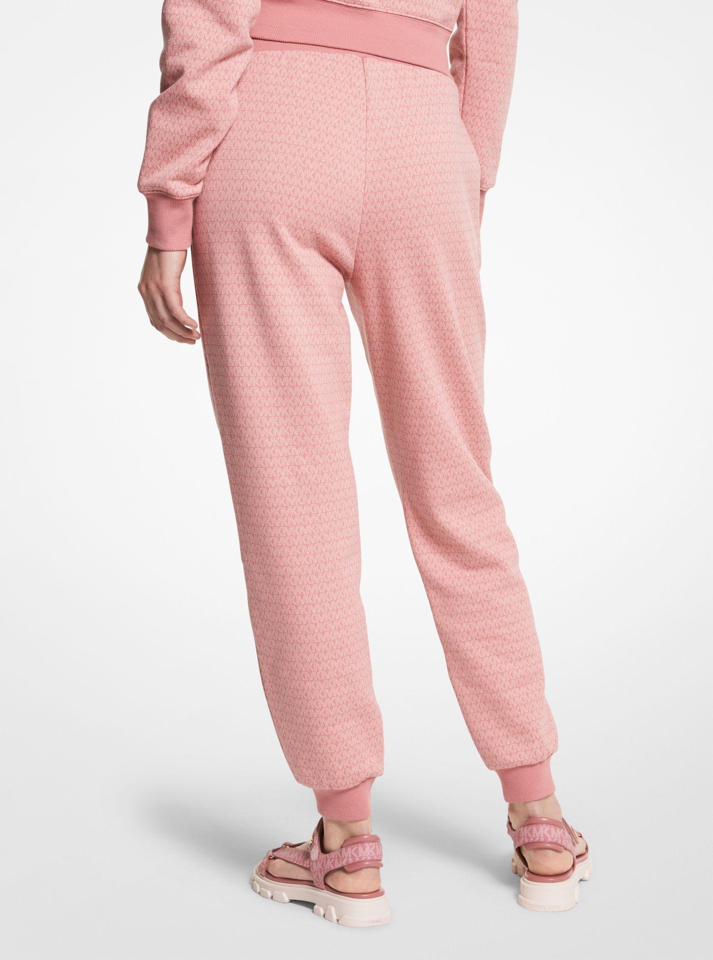 Michael Kors Logo Print Cotton Terry Joggers in Pink | Lyst