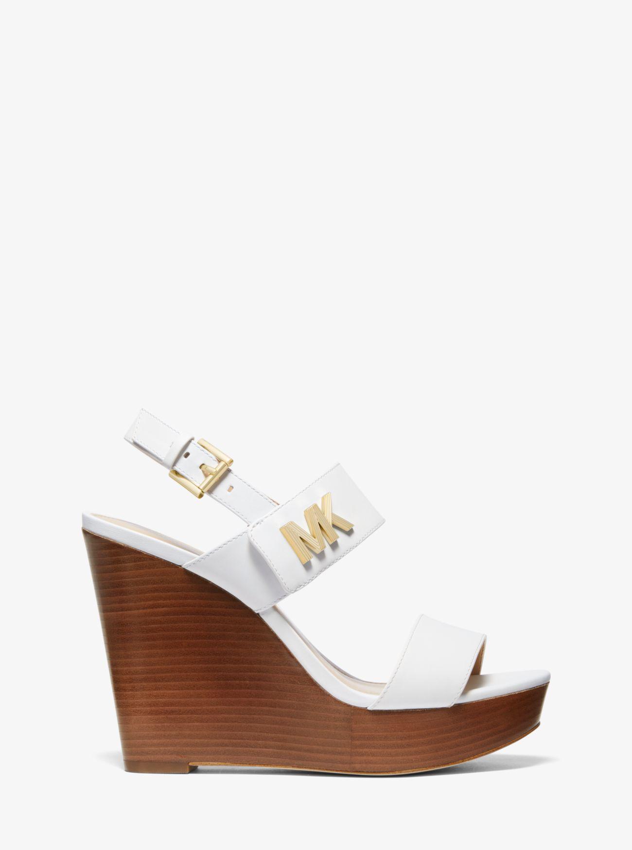 michael michael kors deanna leather wedge