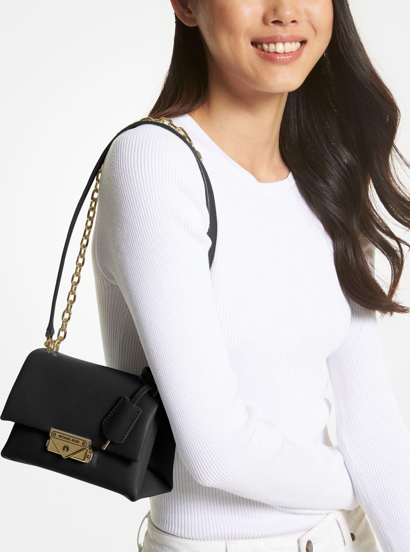 Michael Kors Cece Small Faux Shoulder Bag in White Lyst