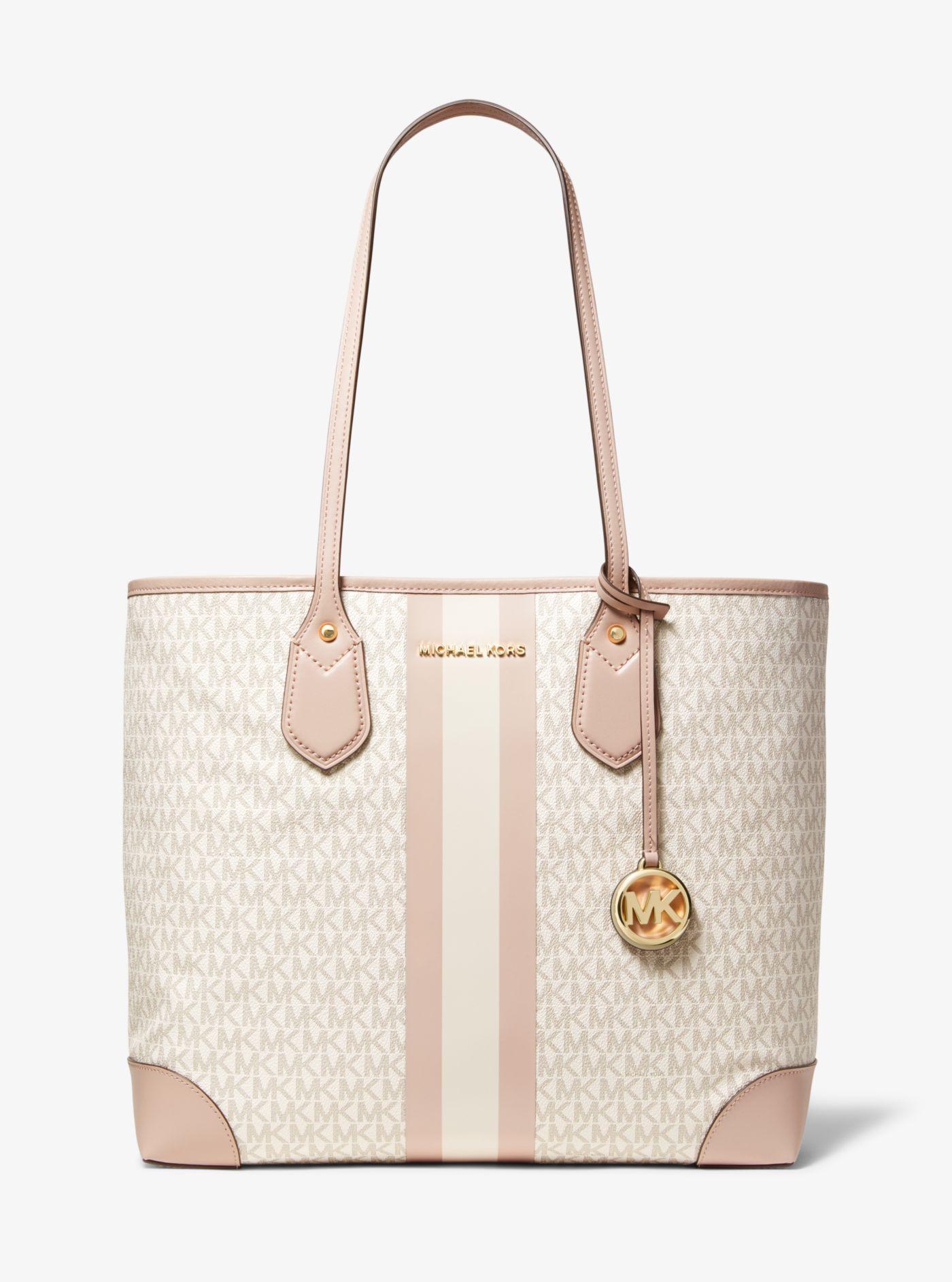 large pink michael kors tote