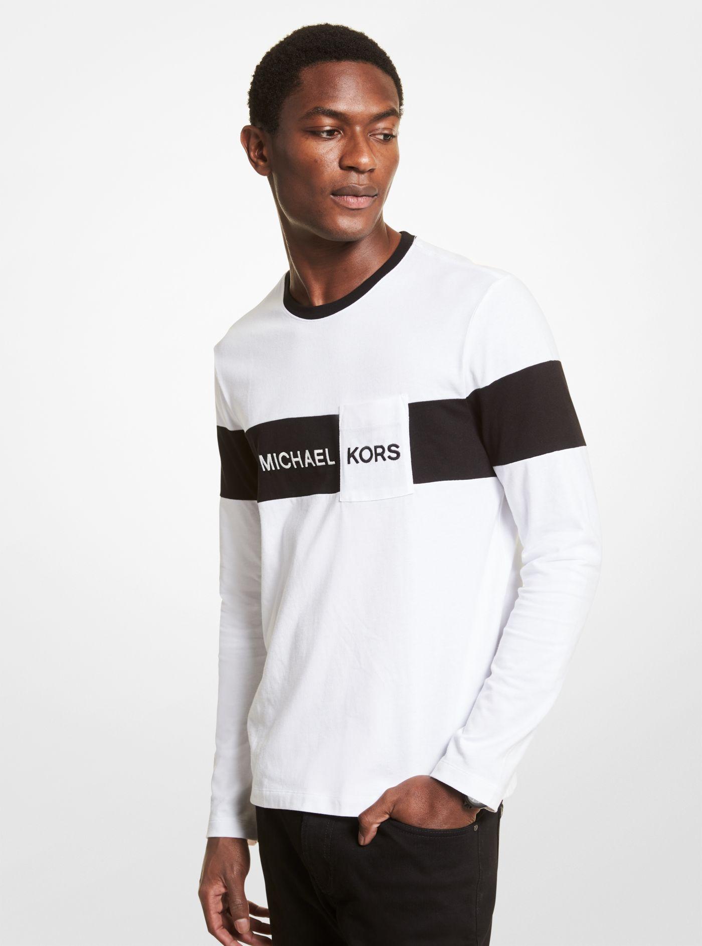 Michael Kors Logo Stripe Cotton Jersey 