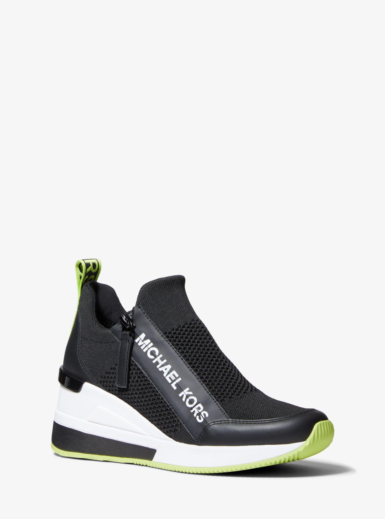 Michael Kors Willis Stretch Knit Trainer in Black Lyst UK