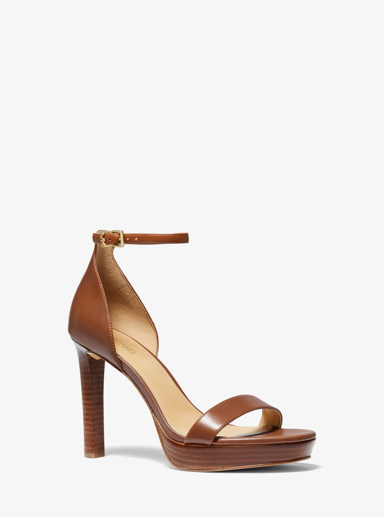 michael kors brown heeled sandals