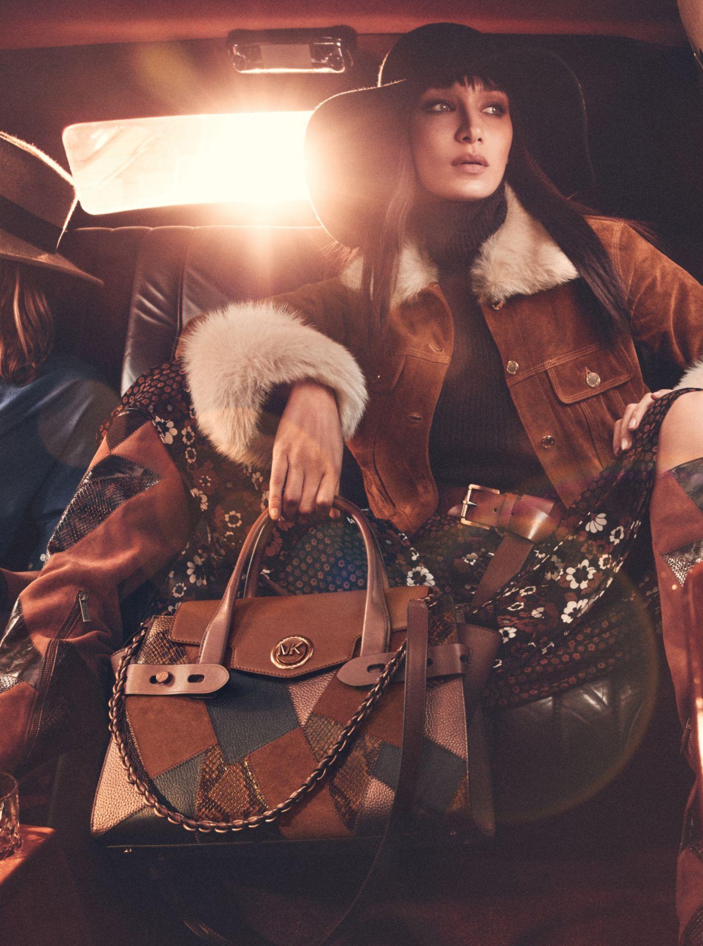 Carmen Large Patchwork Embossed Leather Belted Satchel Carmen Large Patchwork Embossed Leather Belted Satchel