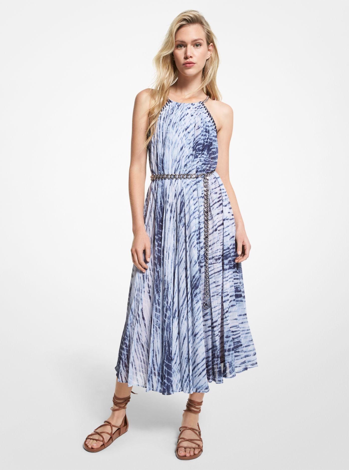 Michael Kors Tie Dye Halter Dress in Blue Lyst