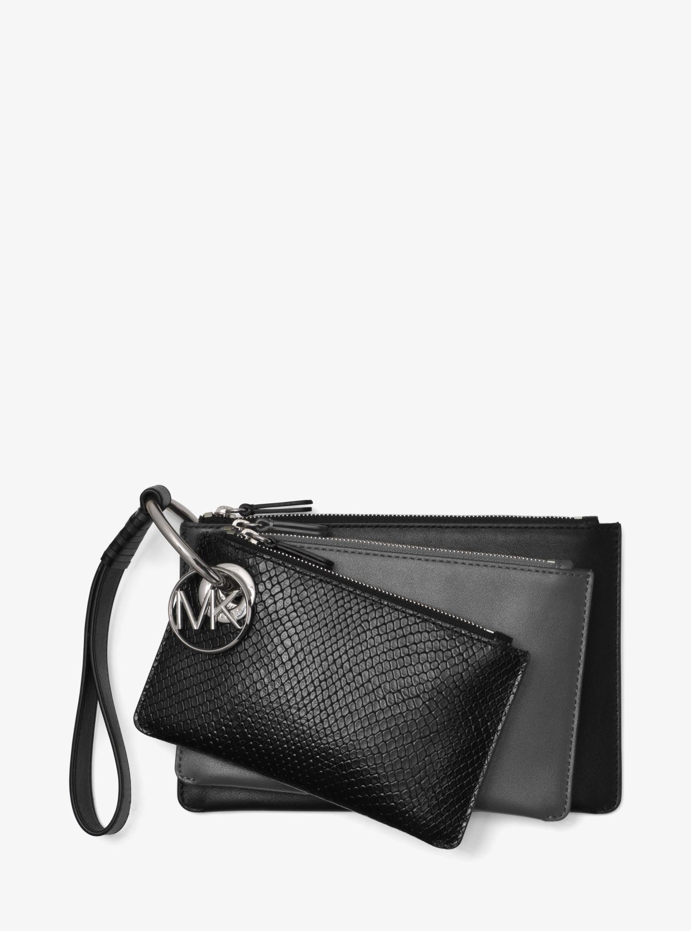 Michael Kors Twotone Leather Pouch Trio in Black Lyst
