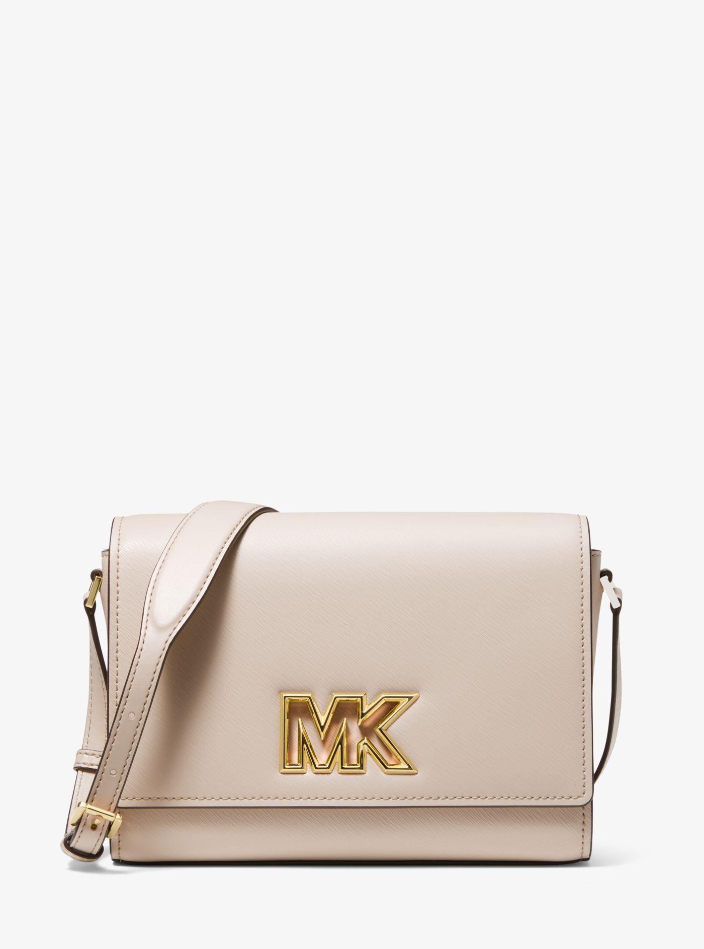 Michael Kors Mimi Medium Leather Messenger Bag in Natural Lyst Canada