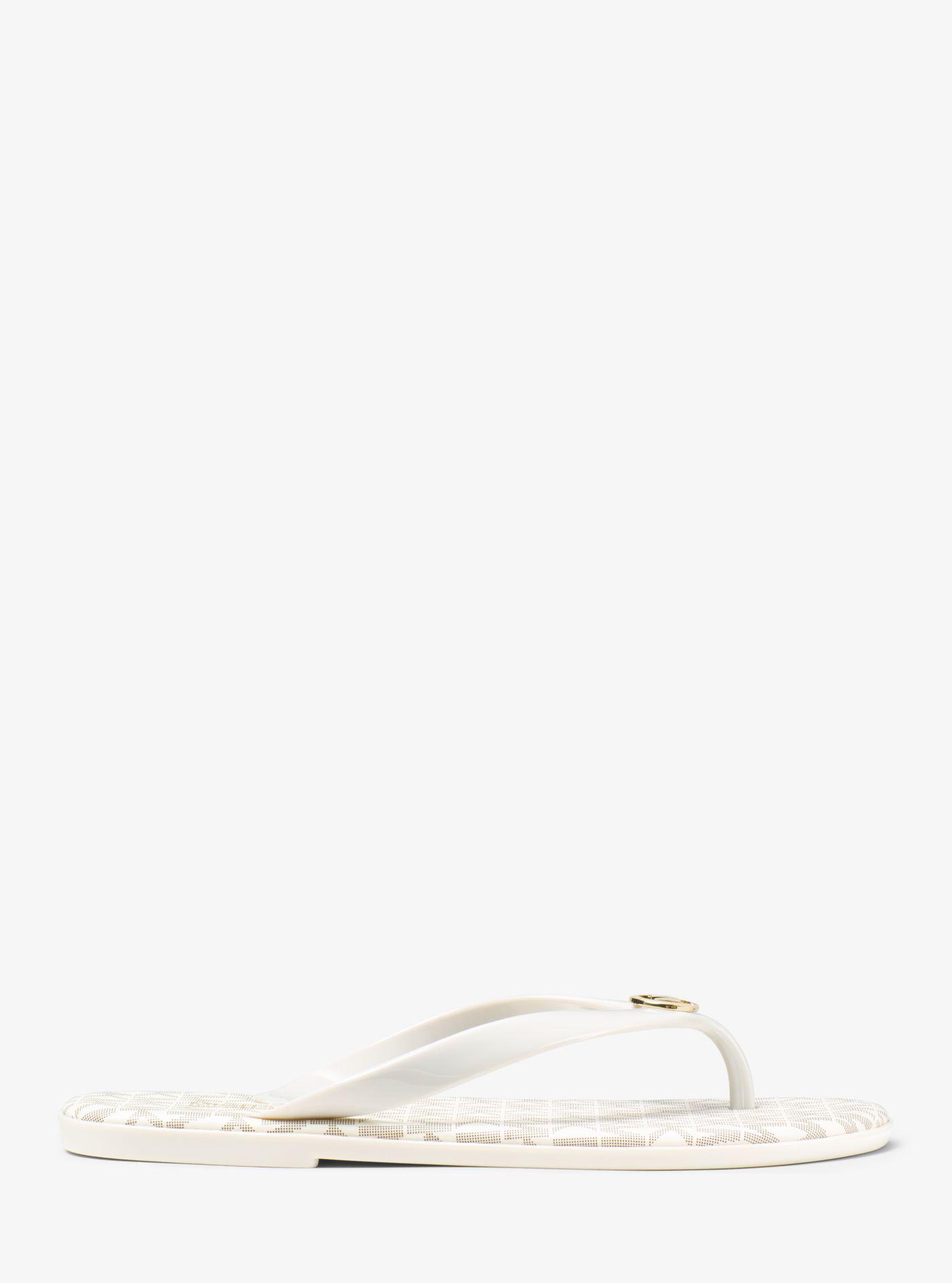 michael kors jet set jelly flip flops black