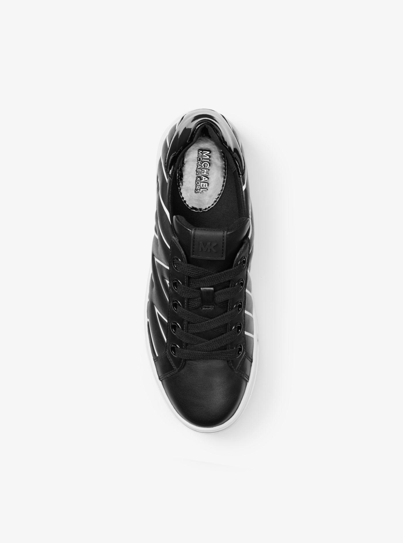 ashlyn embossed logo leather platform sneaker