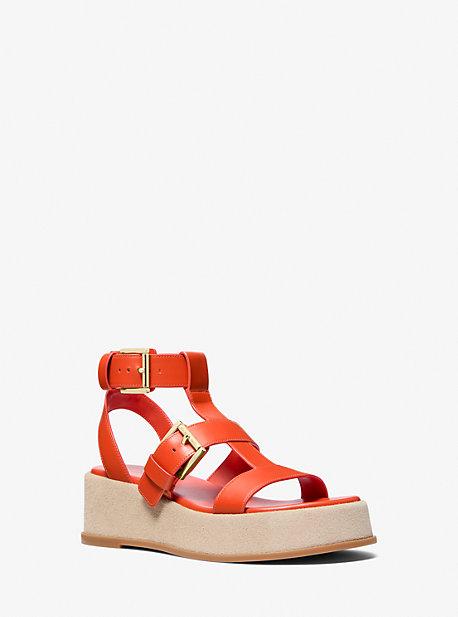 Michael Kors Selah Leather Platform Gladiator Sandal in Red | Lyst