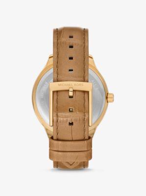 Michael Kors Mk Sage Pavé-Tone And Crocodile Embossed Leather  