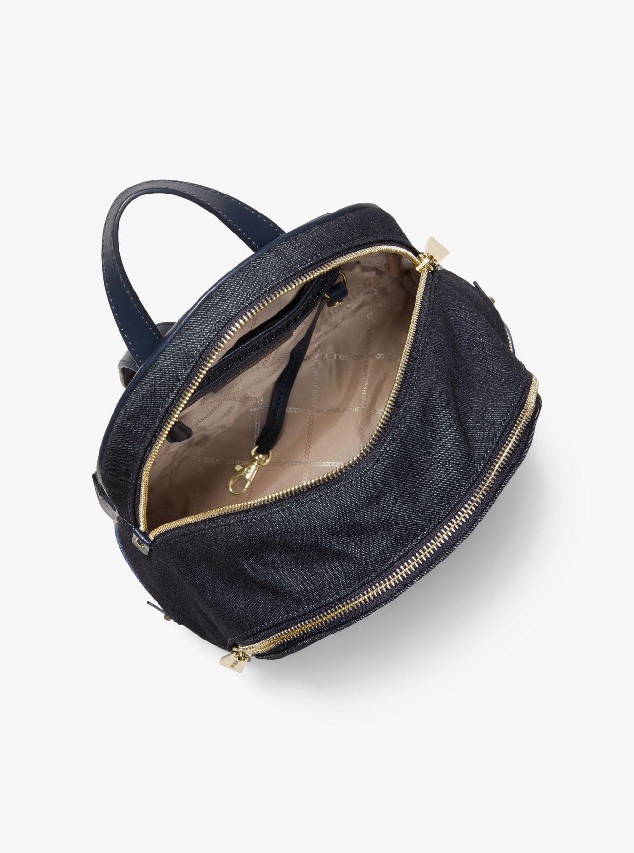 rhea medium frayed denim backpack