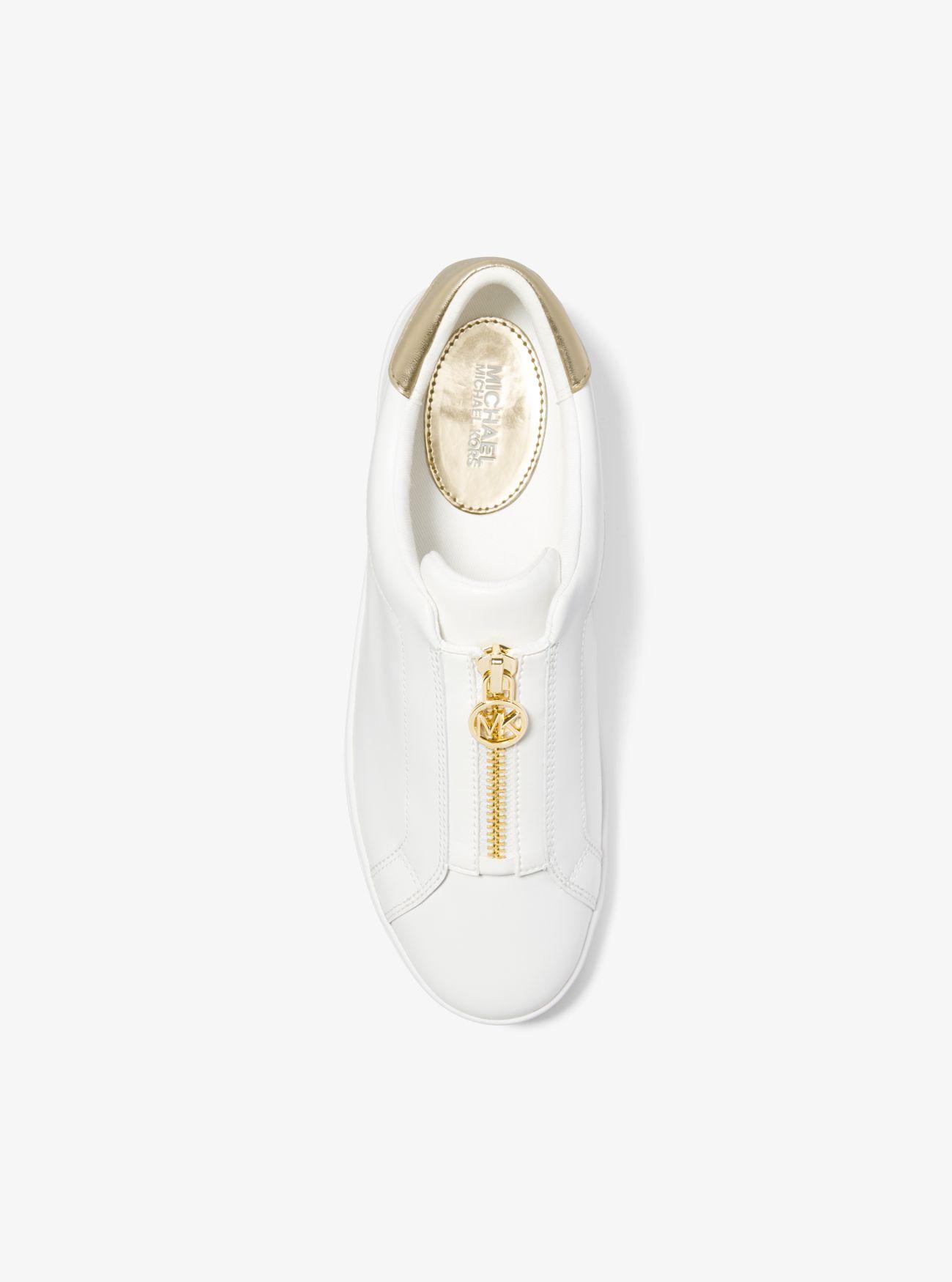 Michael Kors Keaton Leather Zip-up Sneaker in White | Lyst UK