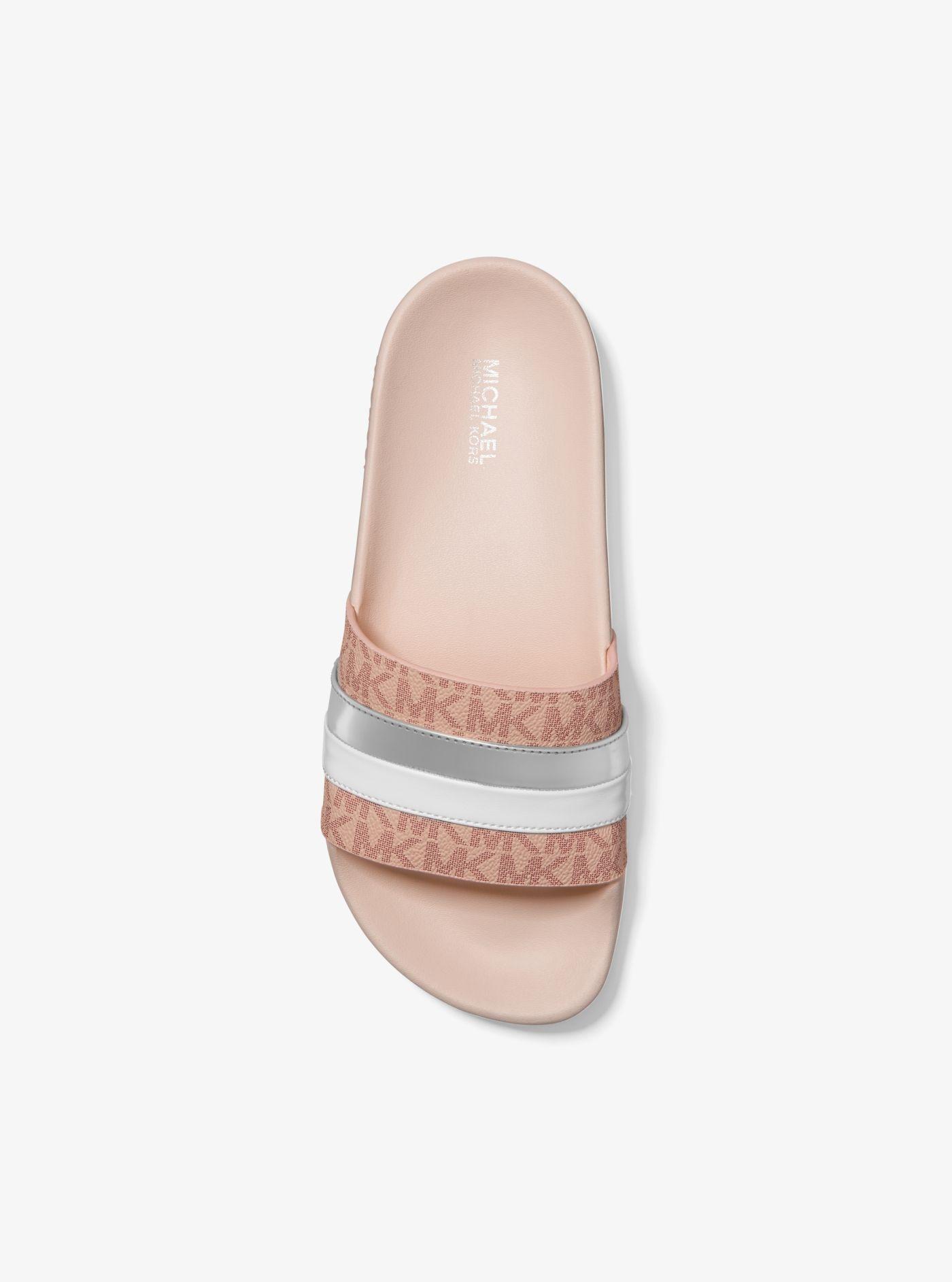 Michael Kors Brandy Striped Slide Sandal in Pink | Lyst
