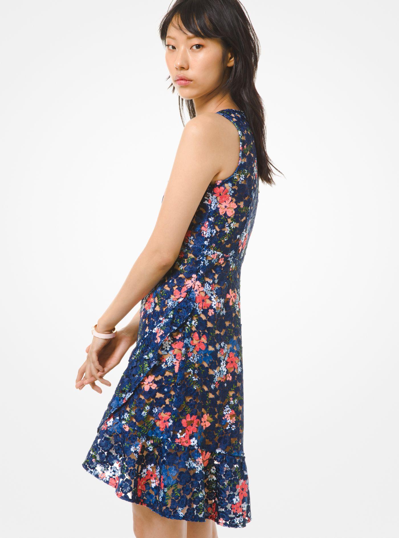 Michael Kors Floral Lace Dress in Blue | Lyst Canada