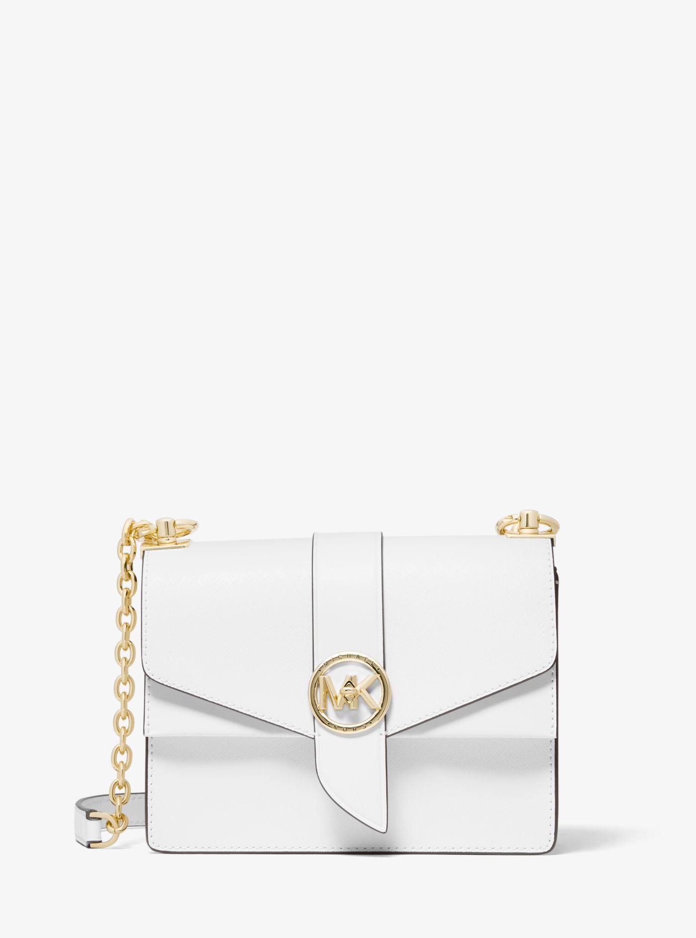 Michael Kors Greenwich Small Saffiano Leather Crossbody Bag in White Lyst