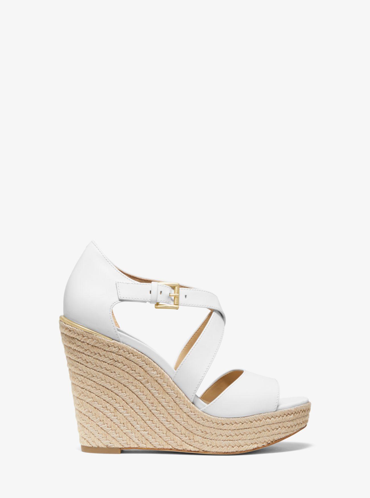 michael michael kors abbott leather wedge