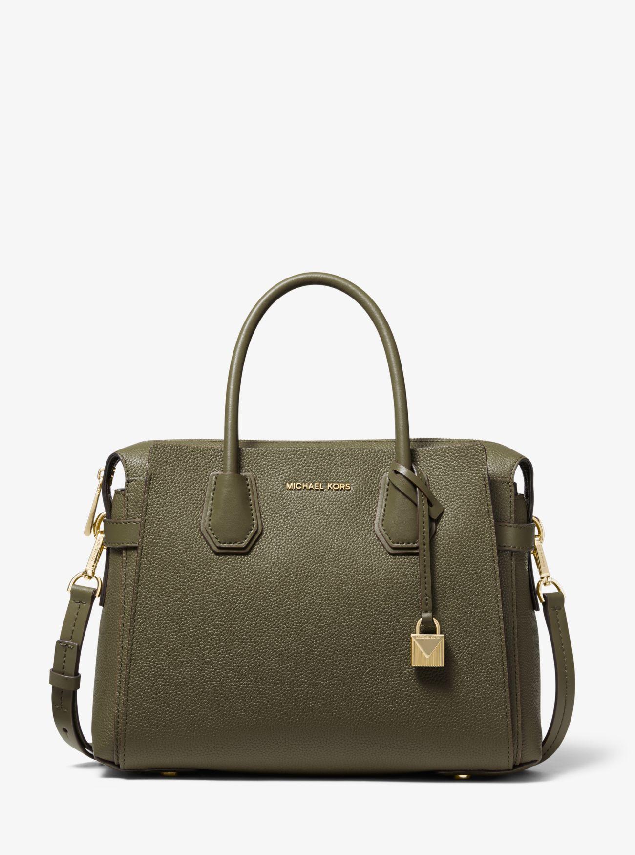Borsa A Mano Mercer Media In Pelle MartellataMichael Kors in Pelle di  colore Verde | Lyst